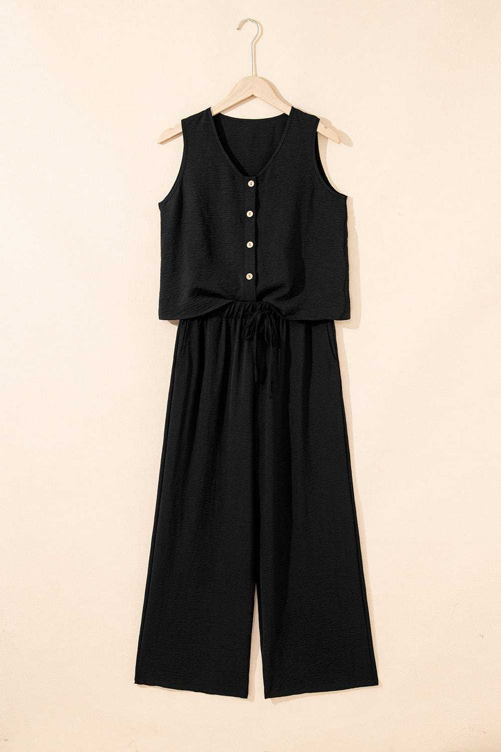 Two Piece Pant Sets Luxury Wide Leg Co-ord Set – Trendy Matching Lounge Outfit
