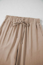 Two Piece Pant Sets Luxury Wide Leg Co-ord Set – Trendy Matching Lounge Outfit