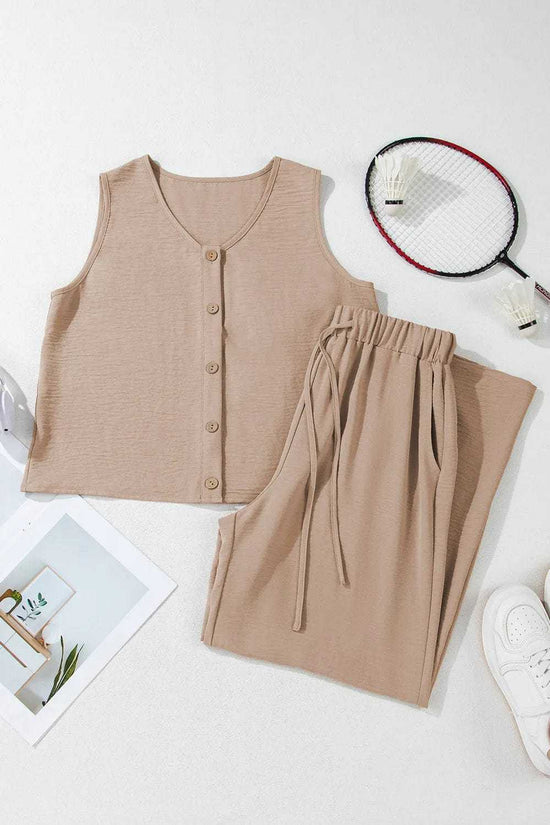 Two Piece Pant Sets Luxury Wide Leg Co-ord Set – Trendy Matching Lounge Outfit