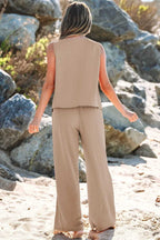 Two Piece Pant Sets Luxury Wide Leg Co-ord Set – Trendy Matching Lounge Outfit