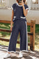 Two Piece Pant Sets Navy T-Shirt & Pants Set
