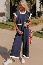 Two Piece Pant Sets Navy T-Shirt & Pants Set