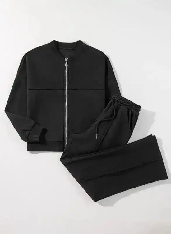 Two Piece Pant Sets Urban Noir Zip & Drawstring Lounge Set