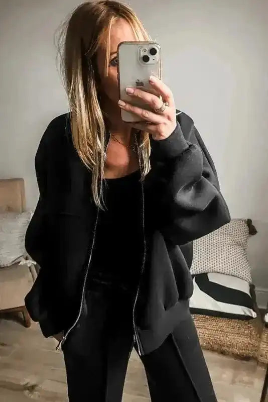 Two Piece Pant Sets Urban Noir Zip & Drawstring Lounge Set