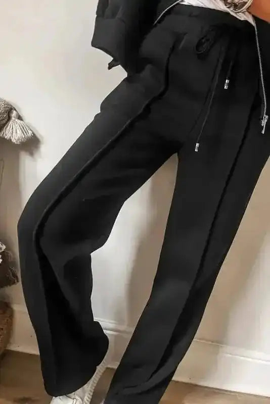 Two Piece Pant Sets Urban Noir Zip & Drawstring Lounge Set