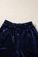 Two Piece Pant Sets Velvet Vogue Navy Ruffle Set
