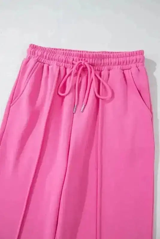 Two Piece Pant Sets Vivid Pink Zip & Tie Tracksuit Set