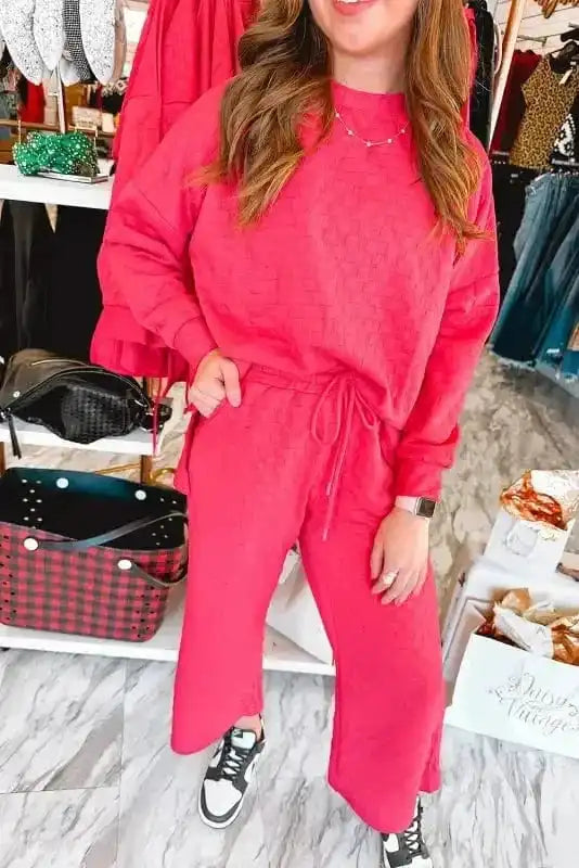 Two Piece Pants Sets Checkered Charm Co-ord Set