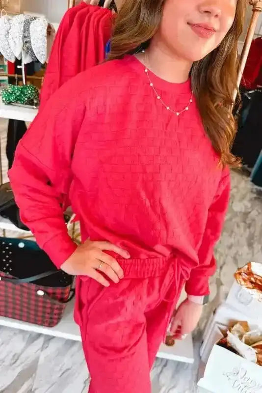 Two Piece Pants Sets Checkered Charm Co-ord Set