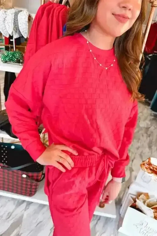 Two Piece Pants Sets Checkered Charm Co-ord Set