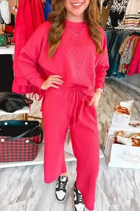 Two Piece Pants Sets Checkered Charm Co-ord Set