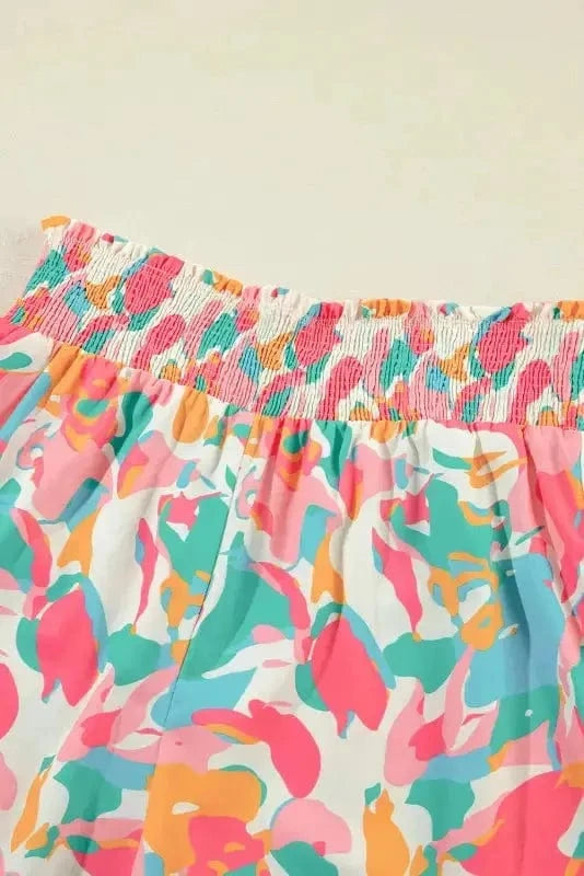Two Piece Pants Sets Floral Top and Pants Co-ord Set