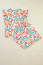Two Piece Pants Sets Floral Top and Pants Co-ord Set