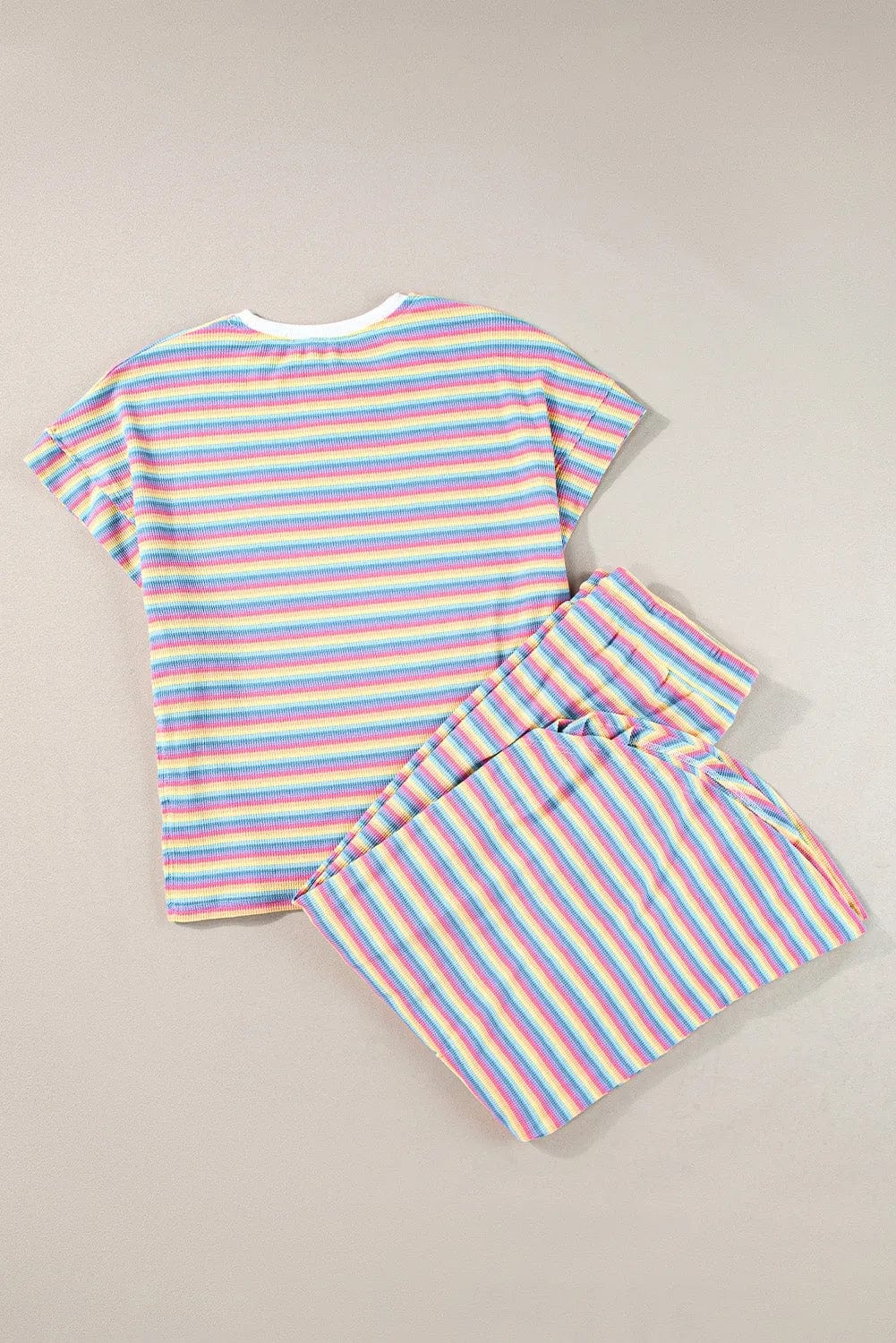 Two Piece Pants Sets Funky Stripes Wide Leg Pants Set