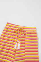 Two Piece Pants Sets Funky Stripes Wide Leg Pants Set