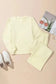 Two Piece Pants Sets Puff-Sleeve Top with Coordinated Pants