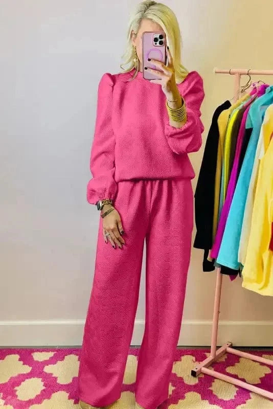 Two Piece Pants Sets Ruby Ruffle Sleeve Co-ord Set