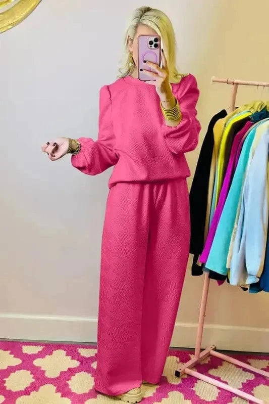 Two Piece Pants Sets Ruby Ruffle Sleeve Co-ord Set