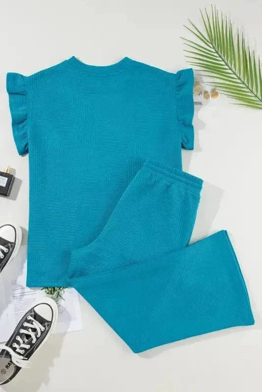 Two Piece Pants Sets Skobeloff Summer Top and Cropped Loose Pants Set