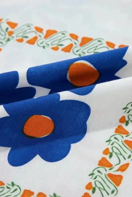 Two Piece Pants Sets White Floral Two Pieces Pants Set