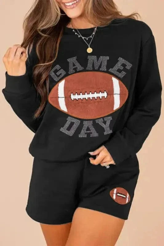 Two Piece Short Sets Black / S / 65%Polyester+35%Cotton Casual Kickoff Rugby Outfit