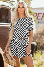 Two Piece Short Sets Black / S / 95%Polyester+5%Elastane Urban Checkmate Outfit