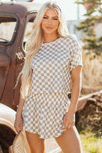 Two Piece Short Sets Checkered Confidence Outfit Set