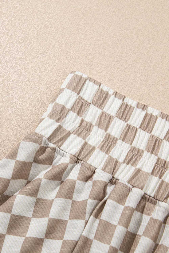 Two Piece Short Sets Checkered Confidence Outfit Set