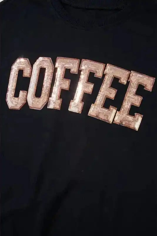 Two Piece Short Sets Glam Coffee Sequin Lounge Set