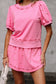 Two Piece Short Sets Pearl Bow Chic Co-Ord - Elegant Two-Piece Set