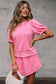 Two Piece Short Sets Pearl Bow Chic Co-Ord - Elegant Two-Piece Set