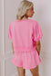 Two Piece Short Sets Pearl Bow Chic Co-Ord - Elegant Two-Piece Set