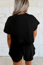 Two Piece Short Sets Polished Ruffle Skort Set