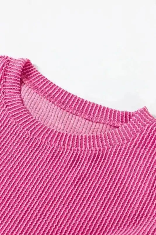 Two Piece Short Sets Rosy Corded Lounge Set