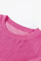 Two Piece Short Sets Rosy Corded Lounge Set