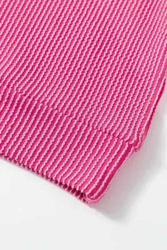 Two Piece Short Sets Rosy Corded Lounge Set