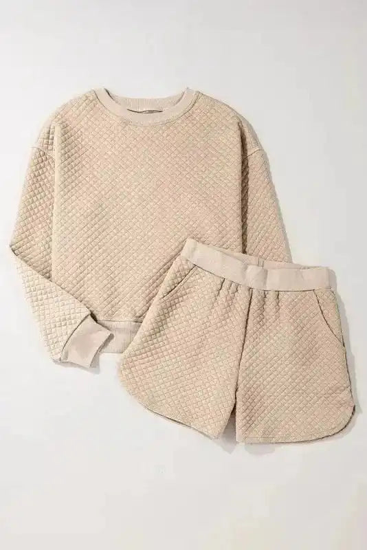Two Piece Short Sets Timeless Quilted Lounge Set