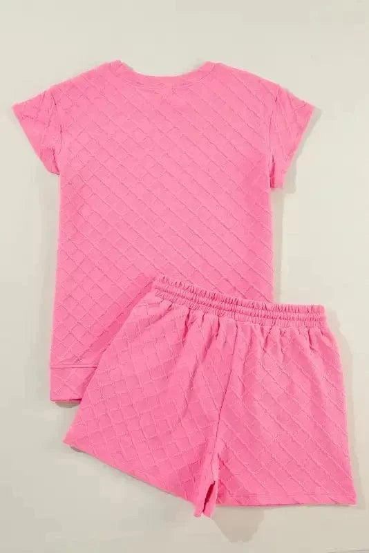 Two Piece Shorts Sets Casual Tee and Shorts Co-ord Set