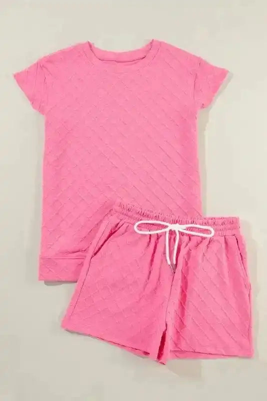 Two Piece Shorts Sets Casual Tee and Shorts Co-ord Set