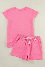Two Piece Shorts Sets Casual Tee and Shorts Co-ord Set
