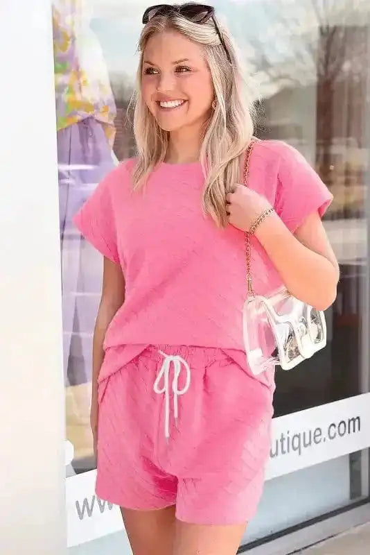 Two Piece Shorts Sets Casual Tee and Shorts Co-ord Set