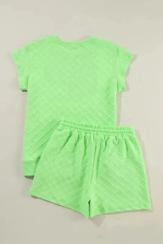 Two Piece Shorts Sets Casual Tee and Shorts Co-ord Set