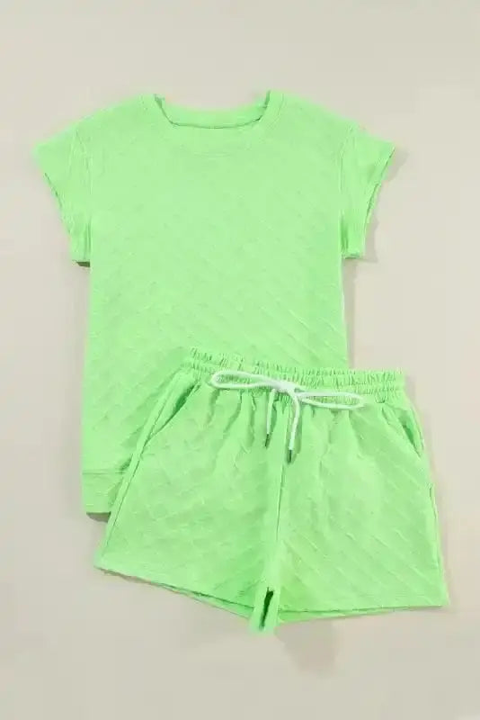Two Piece Shorts Sets Casual Tee and Shorts Co-ord Set