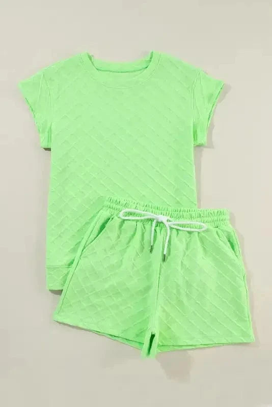 Two Piece Shorts Sets Casual Tee and Shorts Co-ord Set