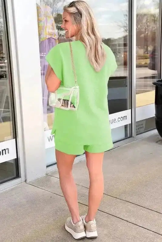 Two Piece Shorts Sets Casual Tee and Shorts Co-ord Set