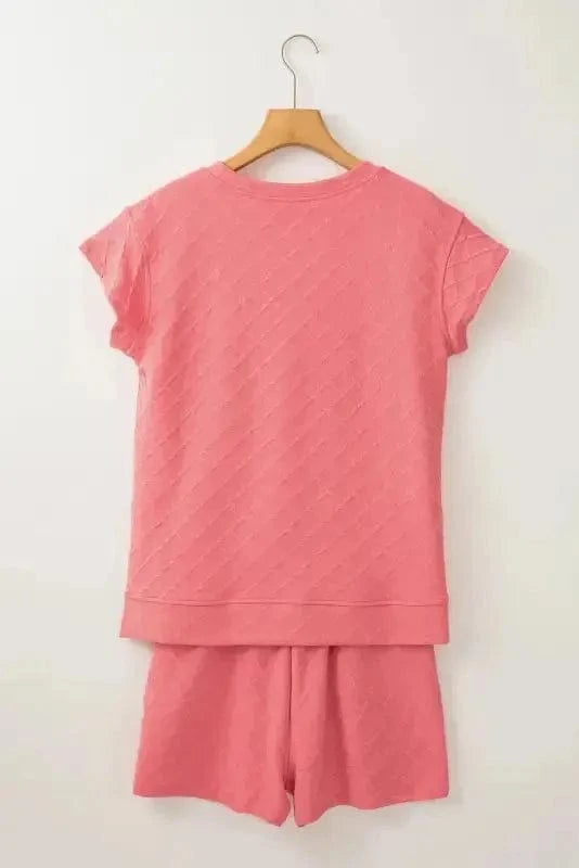 Two Piece Shorts Sets Casual Tee and Shorts Co-ord Set