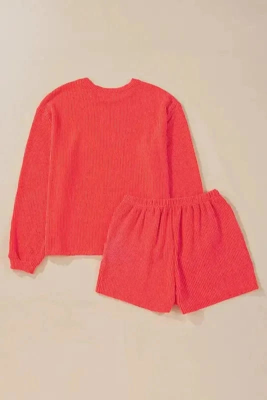 Two Piece Shorts Sets Cozy Corded Comfort Set