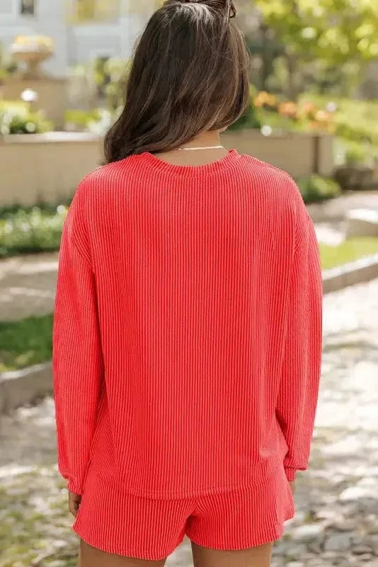 Two Piece Shorts Sets Cozy Corded Comfort Set