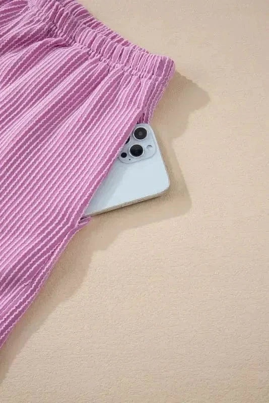 Two Piece Shorts Sets Cozy Corded Comfort Set