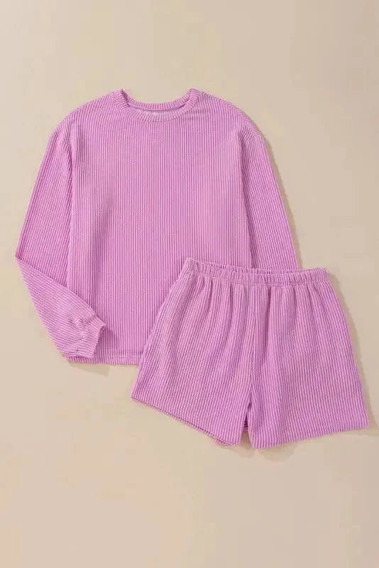 Two Piece Shorts Sets Cozy Corded Comfort Set